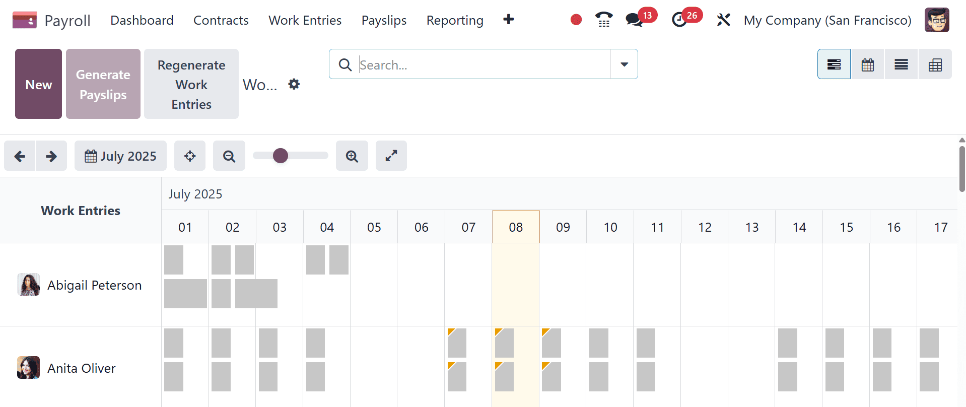 How to Manage Work Entries in Odoo 18-cybrosys