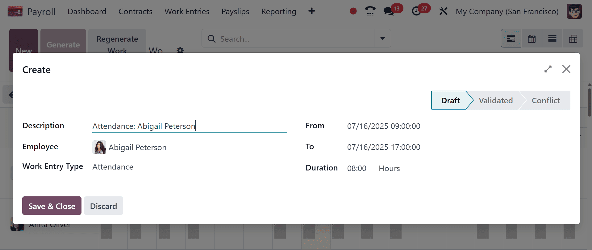 How to Manage Work Entries in Odoo 18-cybrosys