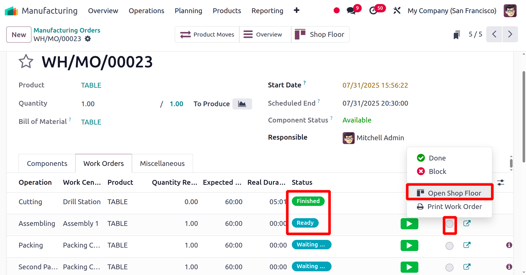 How to Manage Work Orders with Odoo 18 Manufacturing-cybrosys
