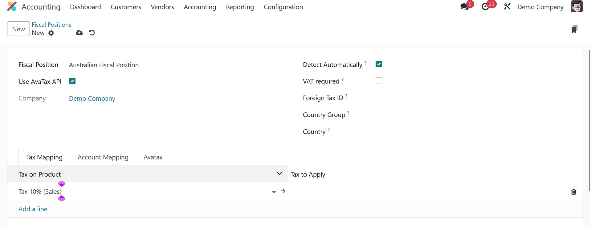 How to Map Taxes & Accounts Using Fiscal Position in Odoo 17 Accounting-cybrosys