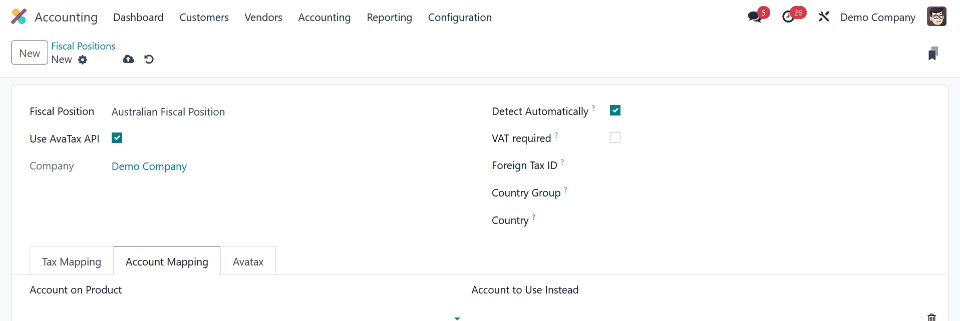 How to Map Taxes & Accounts Using Fiscal Position in Odoo 17 Accounting-cybrosys