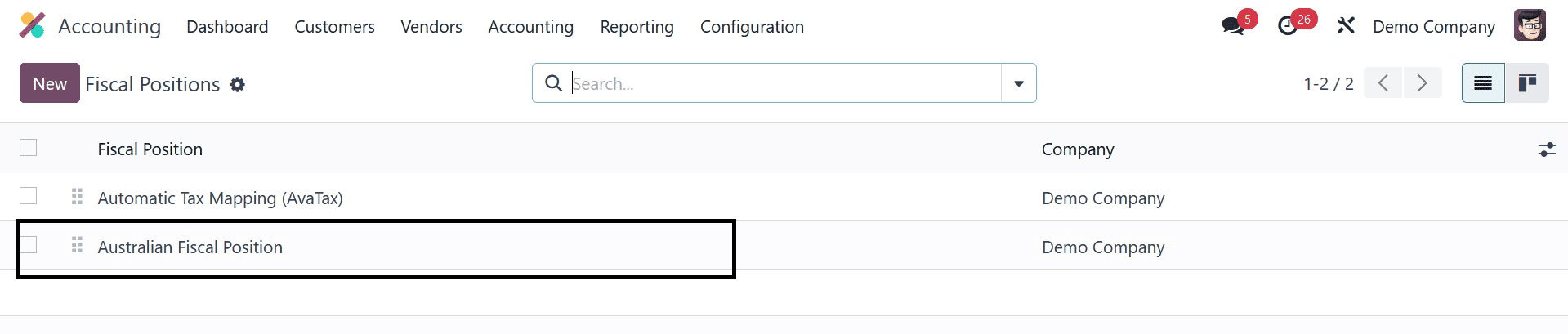 How to Map Taxes & Accounts Using Fiscal Position in Odoo 17 Accounting-cybrosys