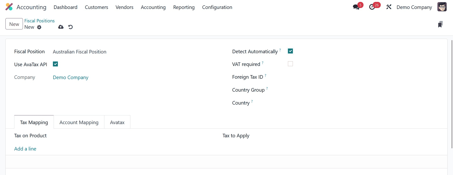 How to Map Taxes & Accounts Using Fiscal Position in Odoo 17 Accounting-cybrosys