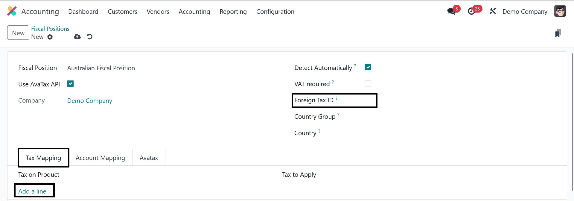 How to Map Taxes & Accounts Using Fiscal Position in Odoo 17 Accounting-cybrosys