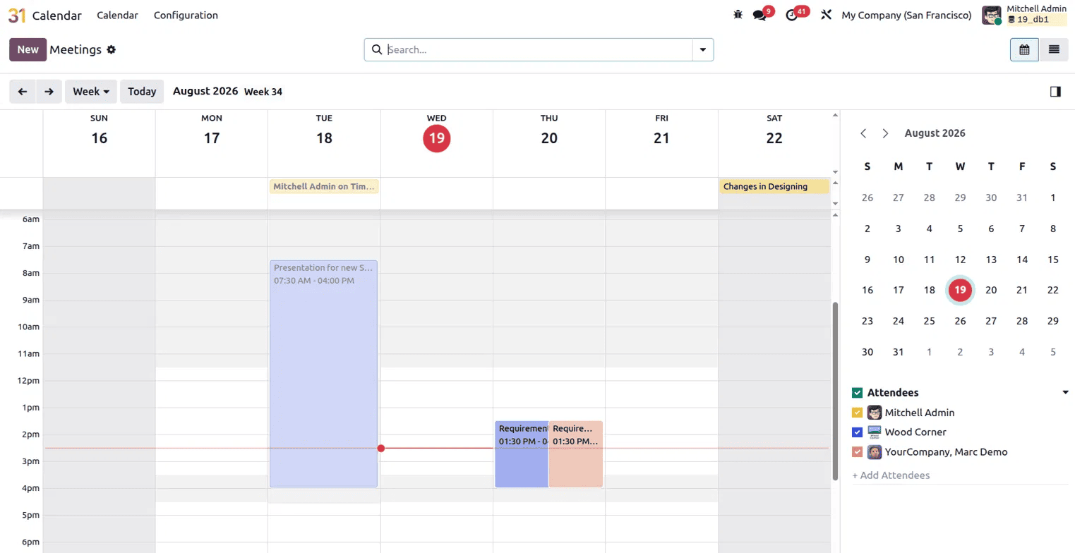 How to Master the Calendar Module in Odoo 19-cybrosys
