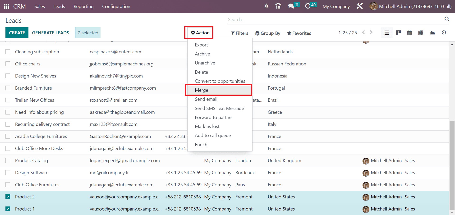How to Merge Multiple Leads/Opportunity in Odoo 16 CRMcybrosys