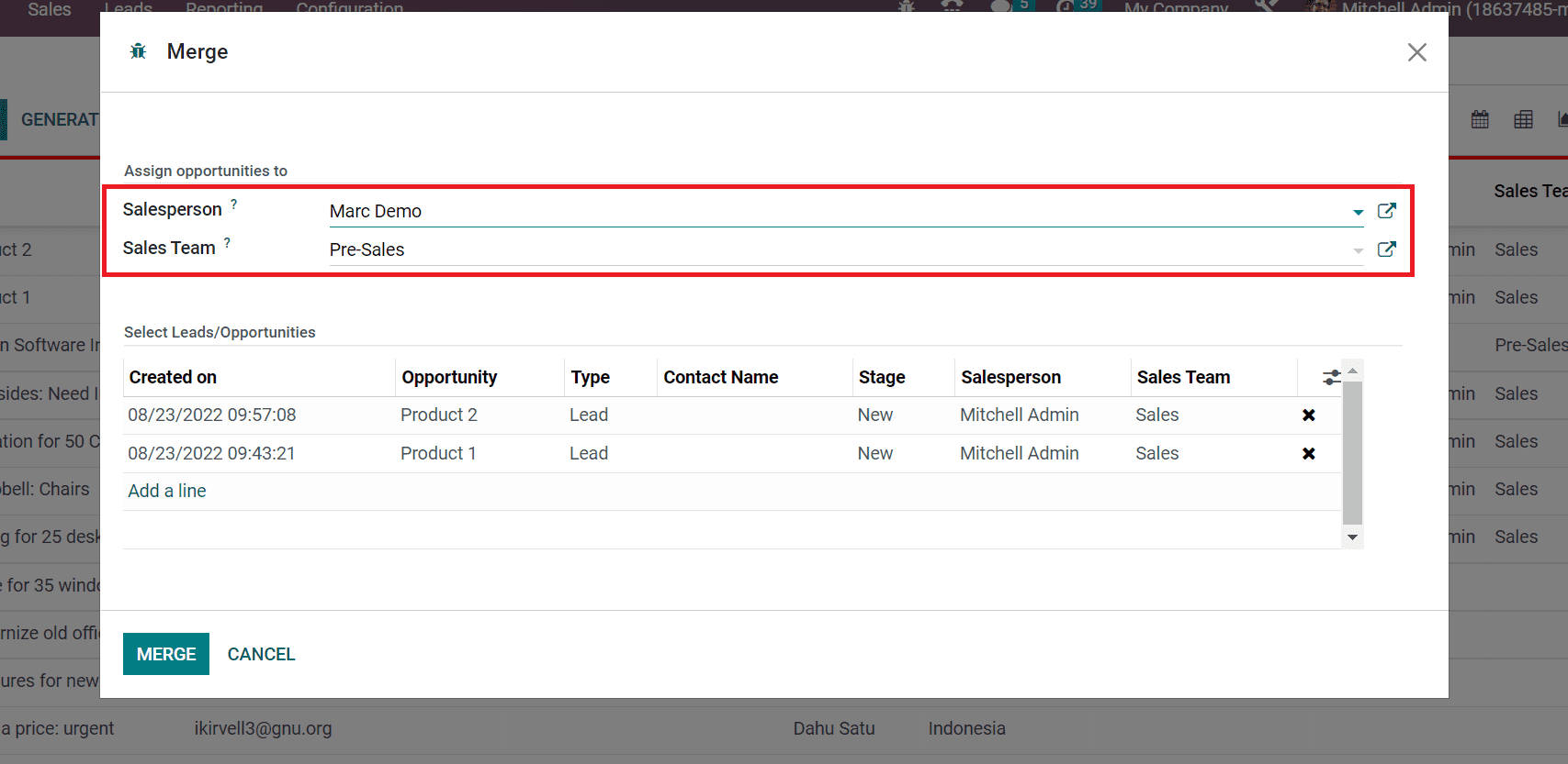 How to Merge Multiple Leads/Opportunity in Odoo 16 CRMcybrosys