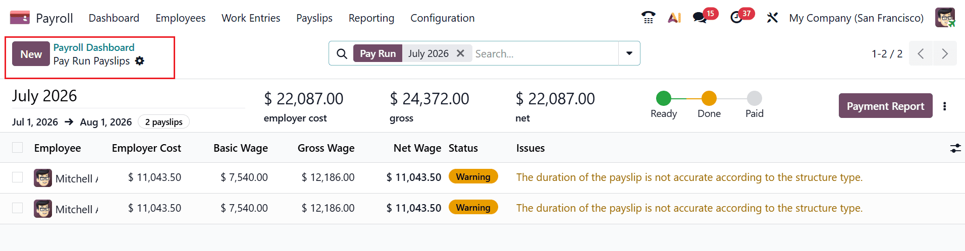 How to Navigate and Use the Payroll Dashboard in Odoo 19-cybrosys