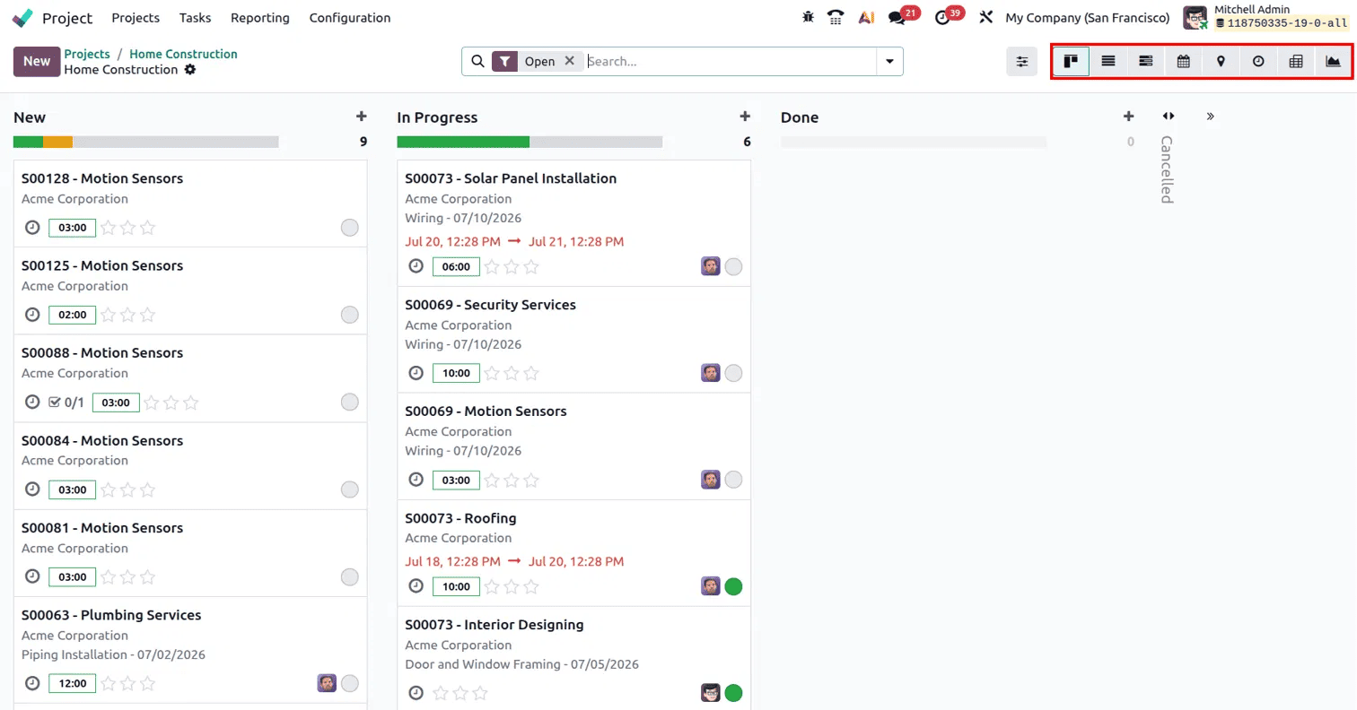 How to Navigate Project and Task Views in Odoo 19-cybrosys
