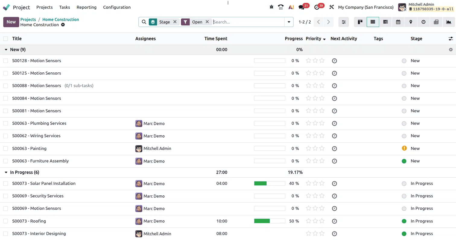 How to Navigate Project and Task Views in Odoo 19-cybrosys