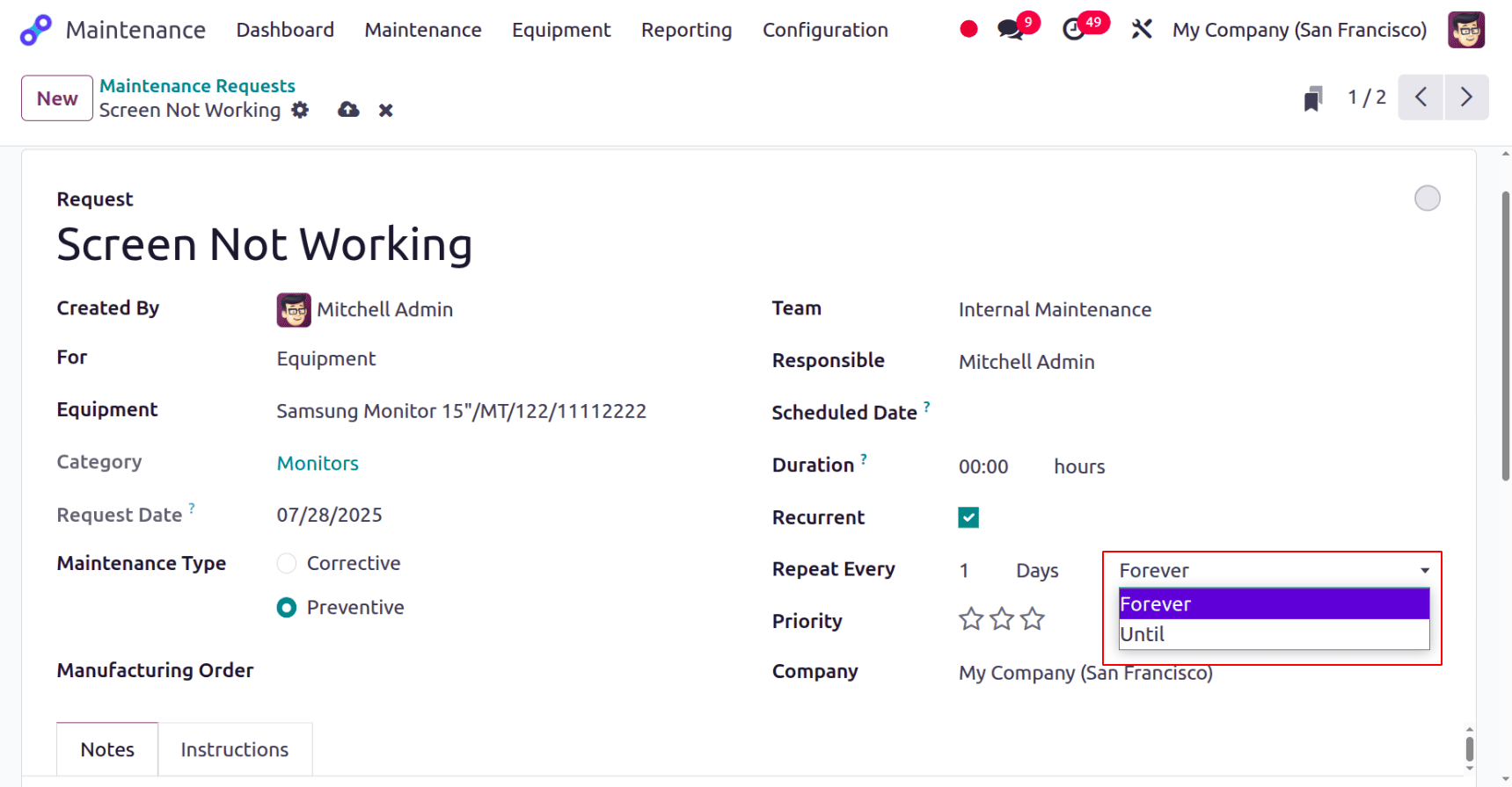 How to Perform Preventive Maintenance in Odoo 18-cybrosys