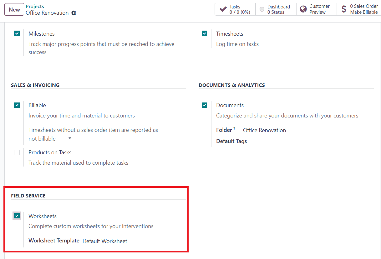 How to Plan an Onsite Intervention Based on a Project in Odoo 18