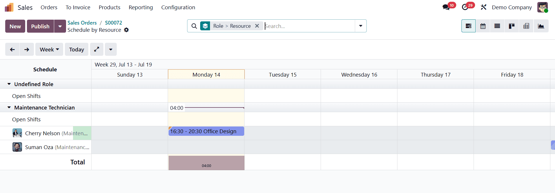 How to Plan shifts for a Project in Odoo 18-cybrosys