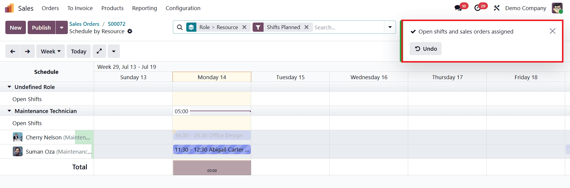 How to Plan shifts for a Project in Odoo 18-cybrosys