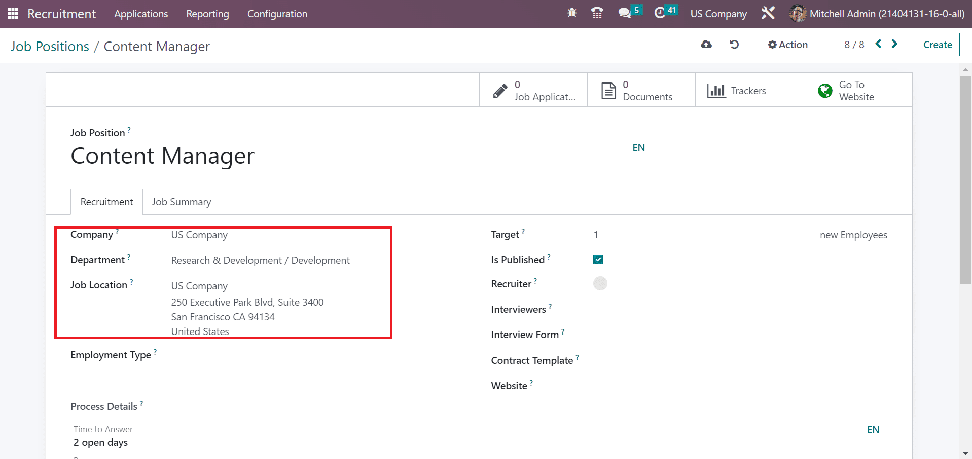 how-to-post-a-new-job-in-us-company-using-odoo-16-recruitment-12-cybrosys