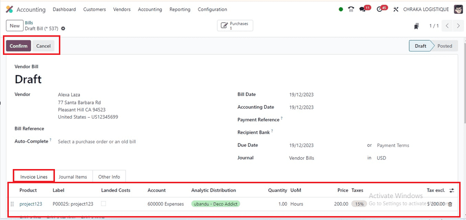 How to Predict Vendor Bill Products in Odoo 17 Accounting-cybrosys