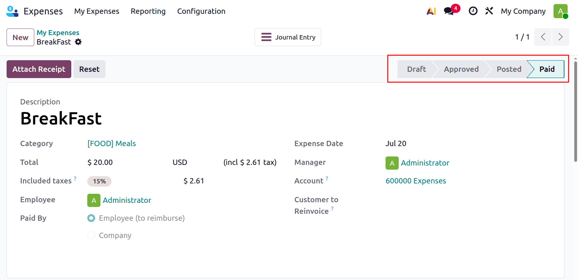 How to Process Employee Expense Reimbursements in Odoo 19-cybrosys