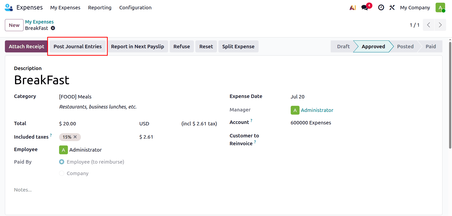 How to Process Employee Expense Reimbursements in Odoo 19-cybrosys