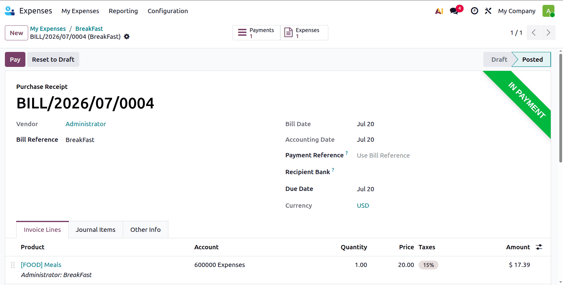 How to Process Employee Expense Reimbursements in Odoo 19-cybrosys