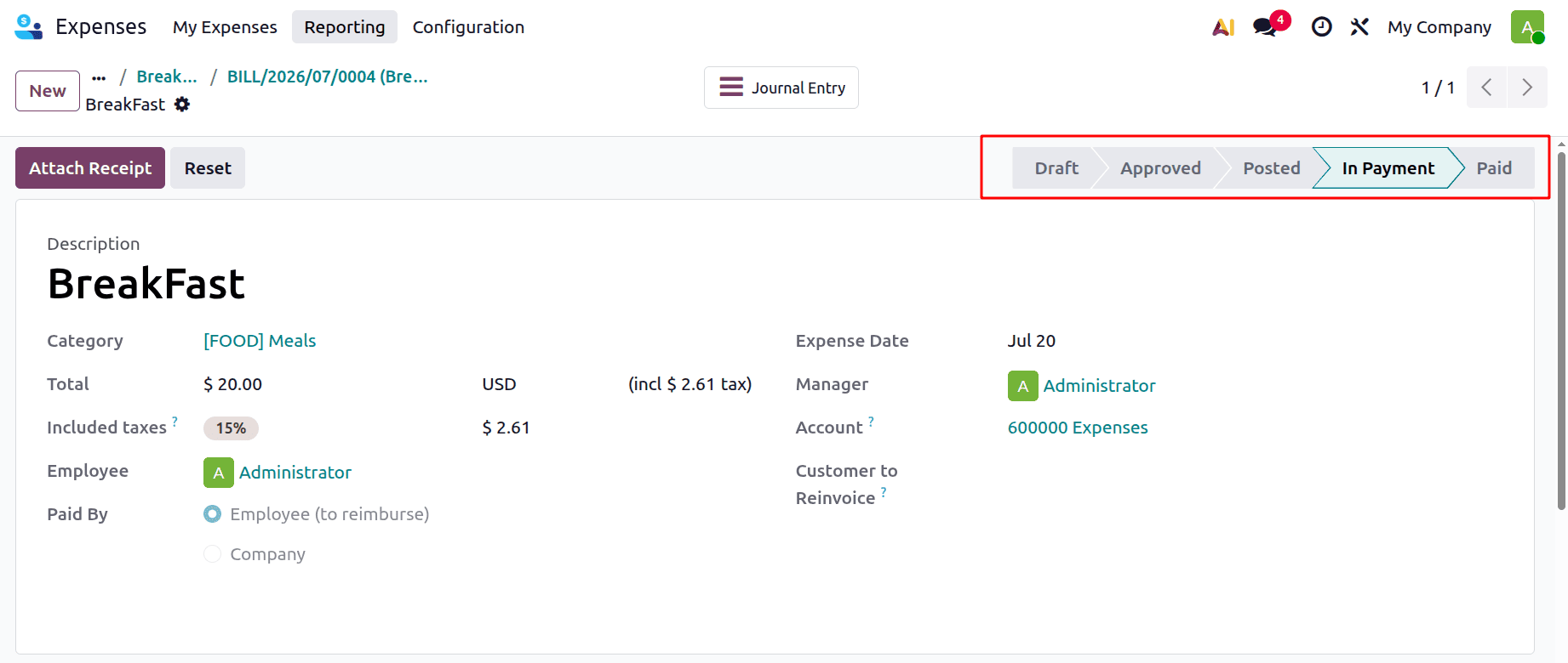 How to Process Employee Expense Reimbursements in Odoo 19-cybrosys