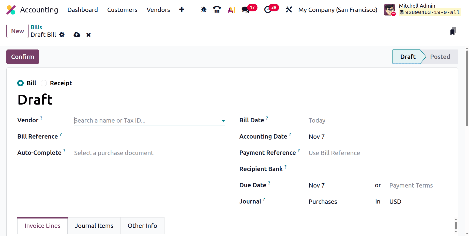 How to Record Supplier Bills in Odoo 19 Accounting-cybrosys