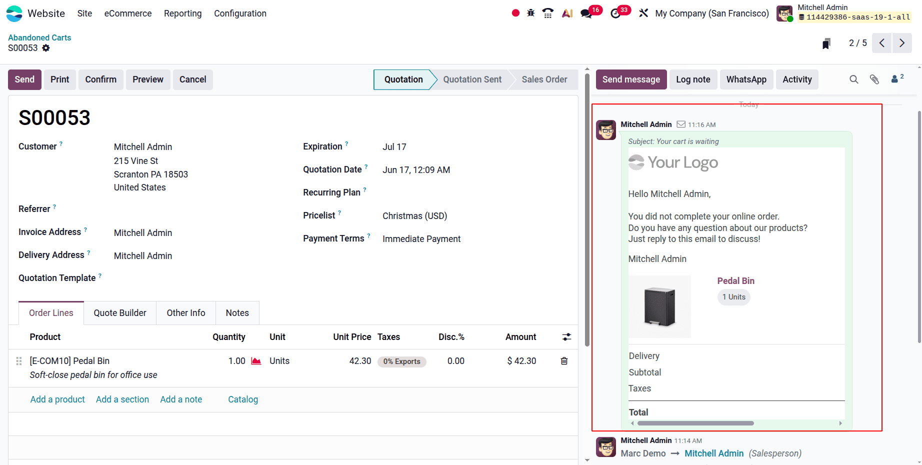 How to Recover Lost Sales with Abandoned Cart Management in Odoo 19-cybrosys