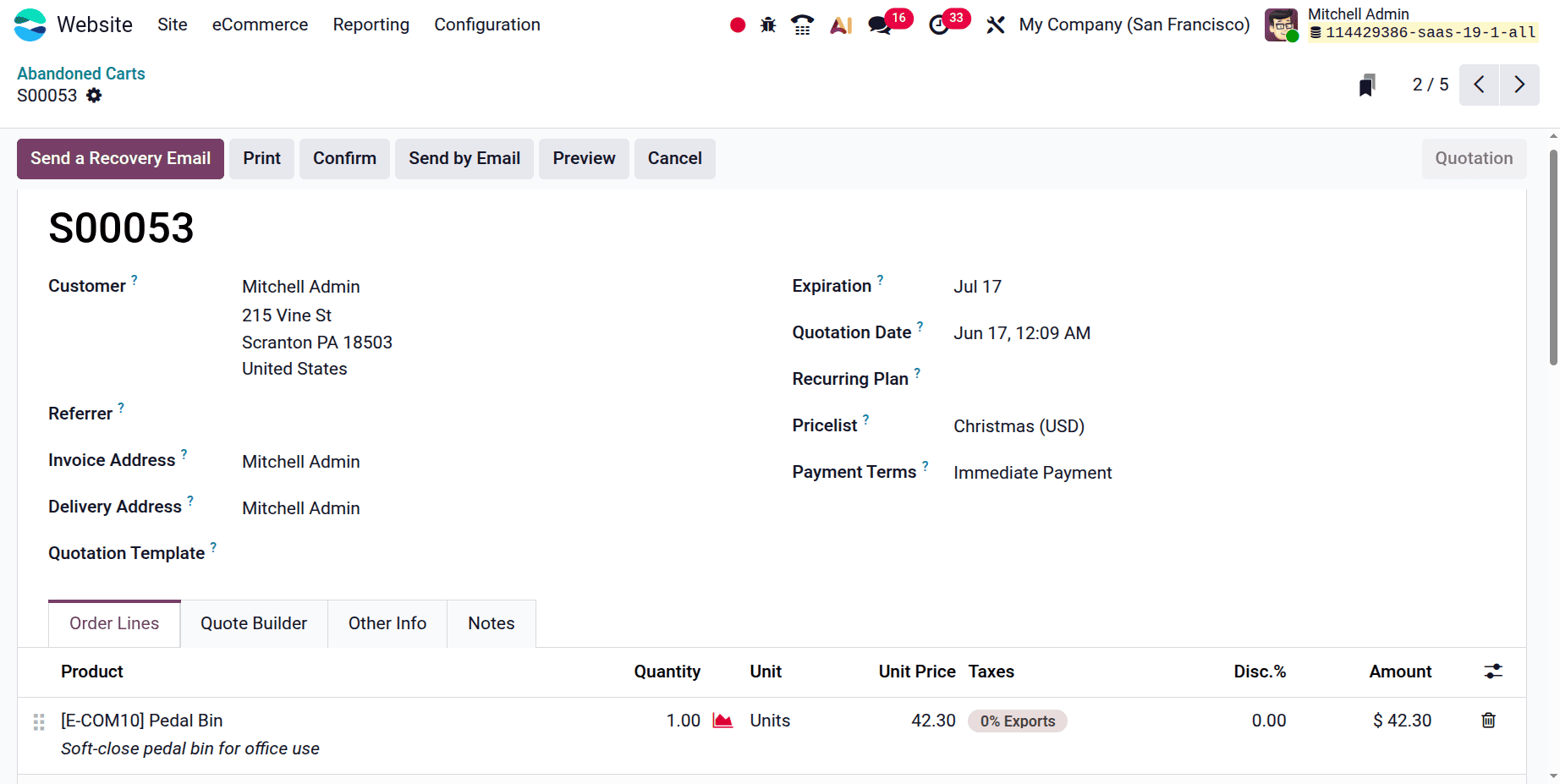 How to Recover Lost Sales with Abandoned Cart Management in Odoo 19-cybrosys