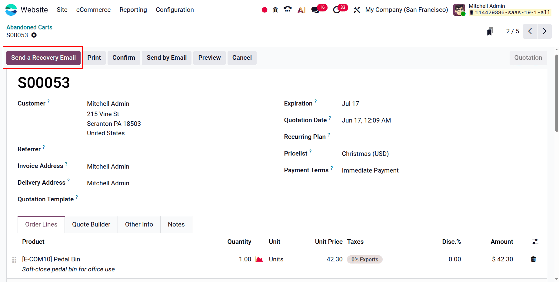 How to Recover Lost Sales with Abandoned Cart Management in Odoo 19-cybrosys