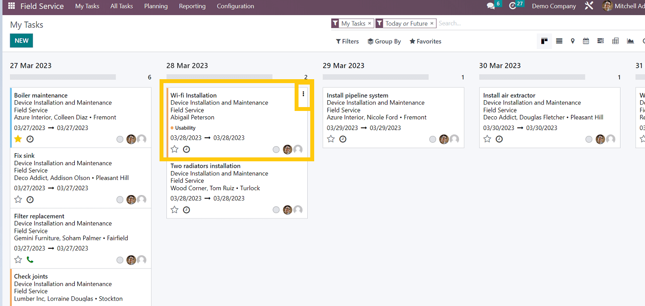 How To Schedule a Task in Odoo Field Services