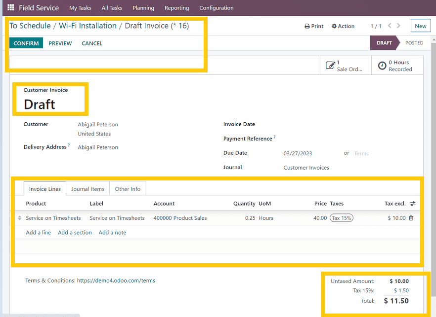 How To Schedule a Task in Odoo Field Services