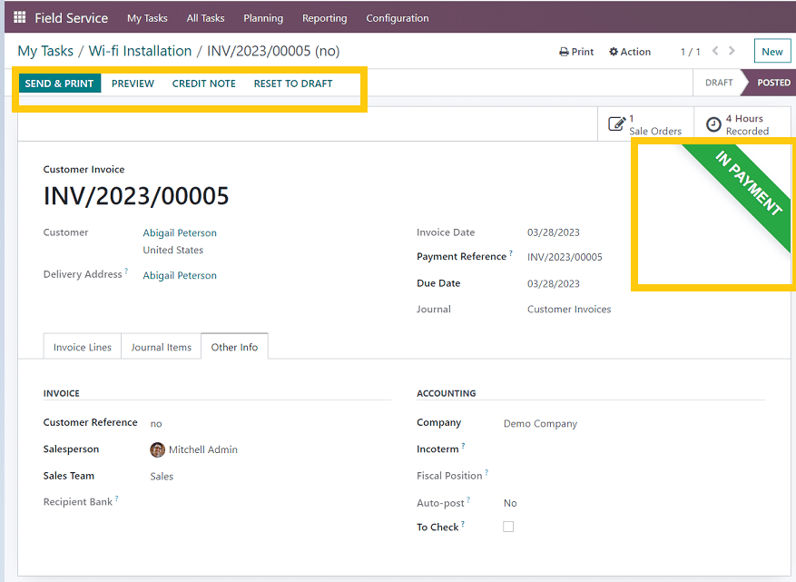 How To Schedule a Task in Odoo Field Services