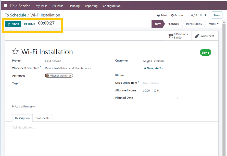 How To Schedule a Task in Odoo Field Services