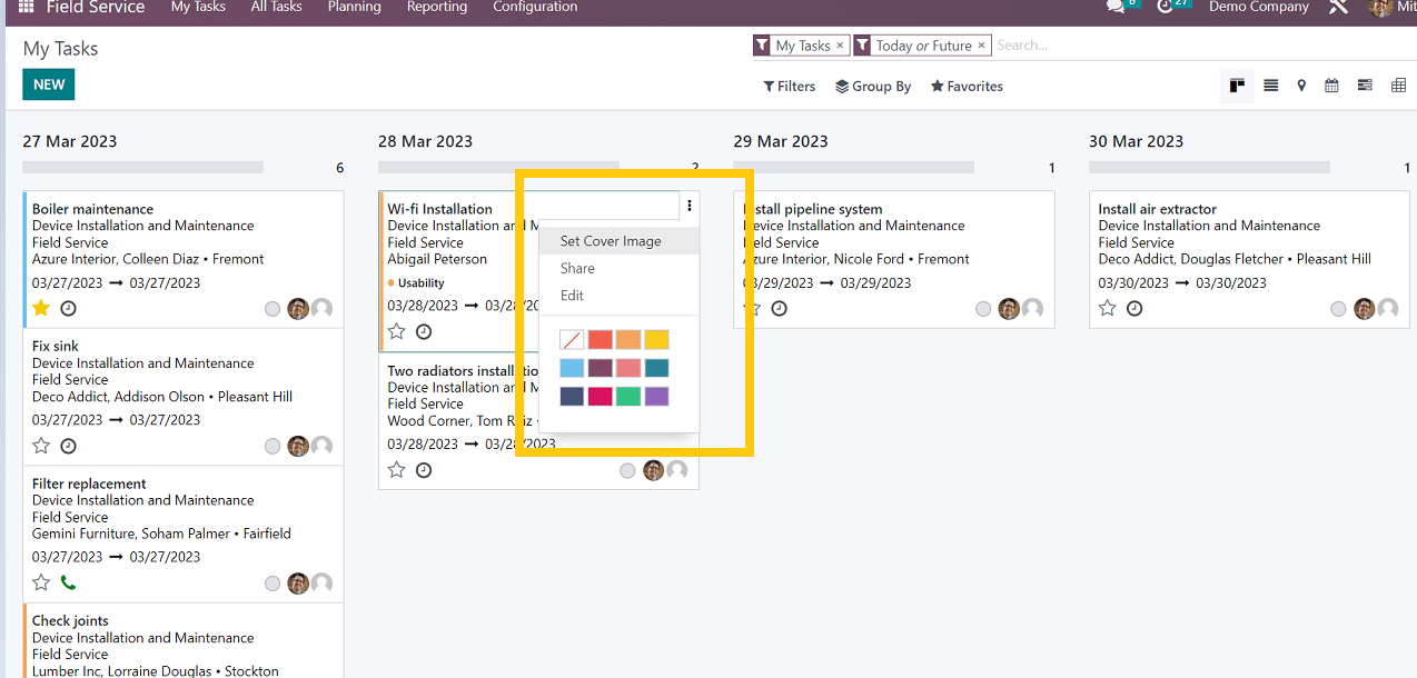 How To Schedule a Task in Odoo Field Services