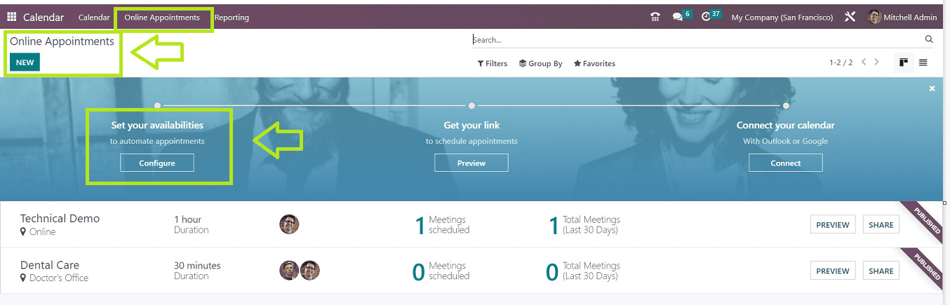 How to Schedule Online Appointments With Odoo 16 Calendar App-cybrosys