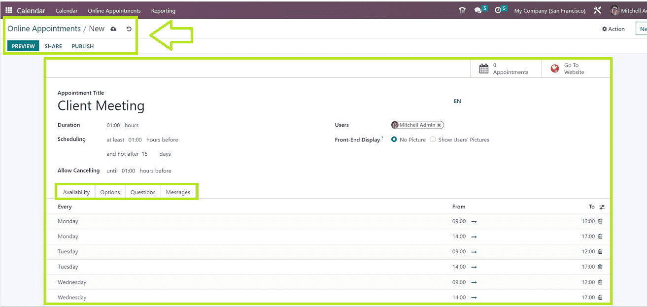 How to Schedule Online Appointments With Odoo 16 Calendar App-cybrosys