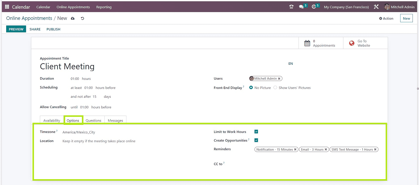 How to Schedule Online Appointments With Odoo 16 Calendar App-cybrosys