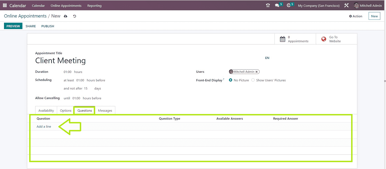 How to Schedule Online Appointments With Odoo 16 Calendar App-cybrosys