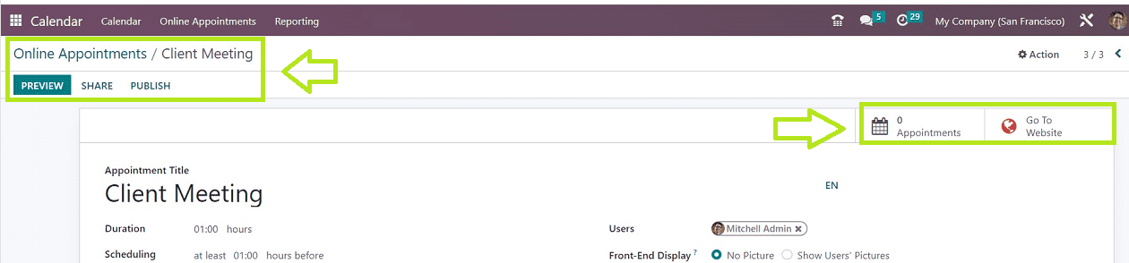 How to Schedule Online Appointments With Odoo 16 Calendar App-cybrosys
