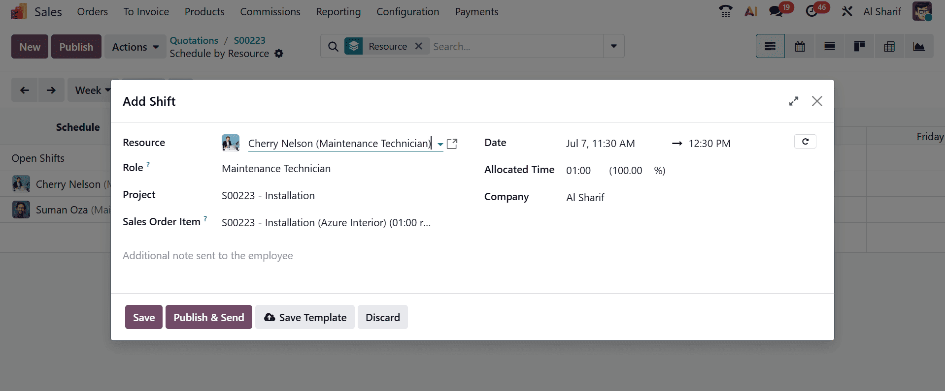 How to Schedule Shifts for Project Teams in Odoo 19-cybrosys