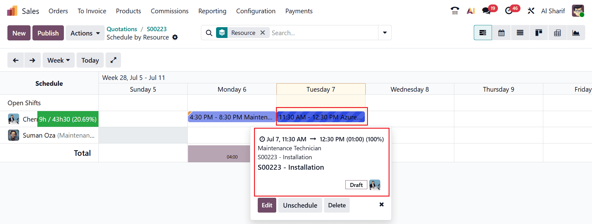 How to Schedule Shifts for Project Teams in Odoo 19-cybrosys