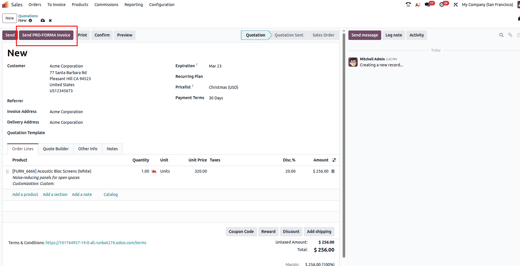 How to Send Pro-Forma Invoices to Customers in Odoo 19-cybrosys