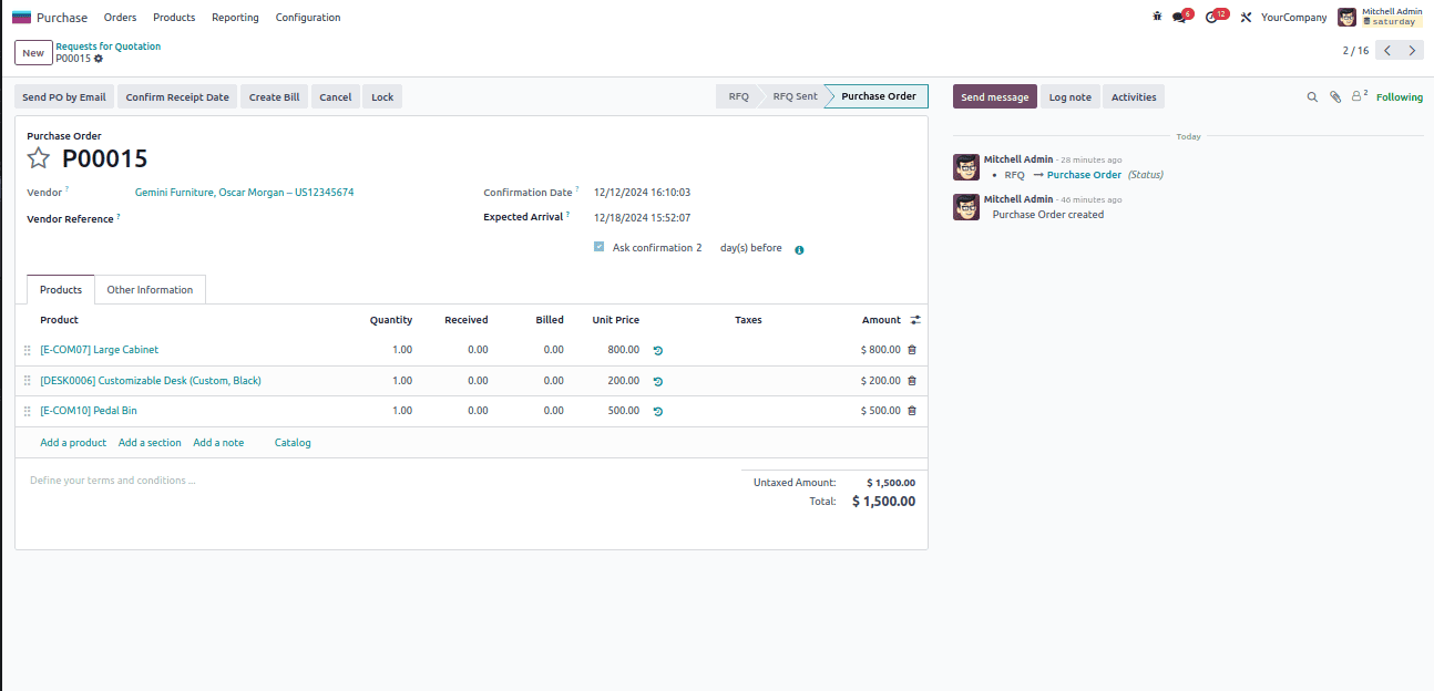 How to Send Vendor Receipt Reminder in Odoo 18 Purchase-cybrosys
