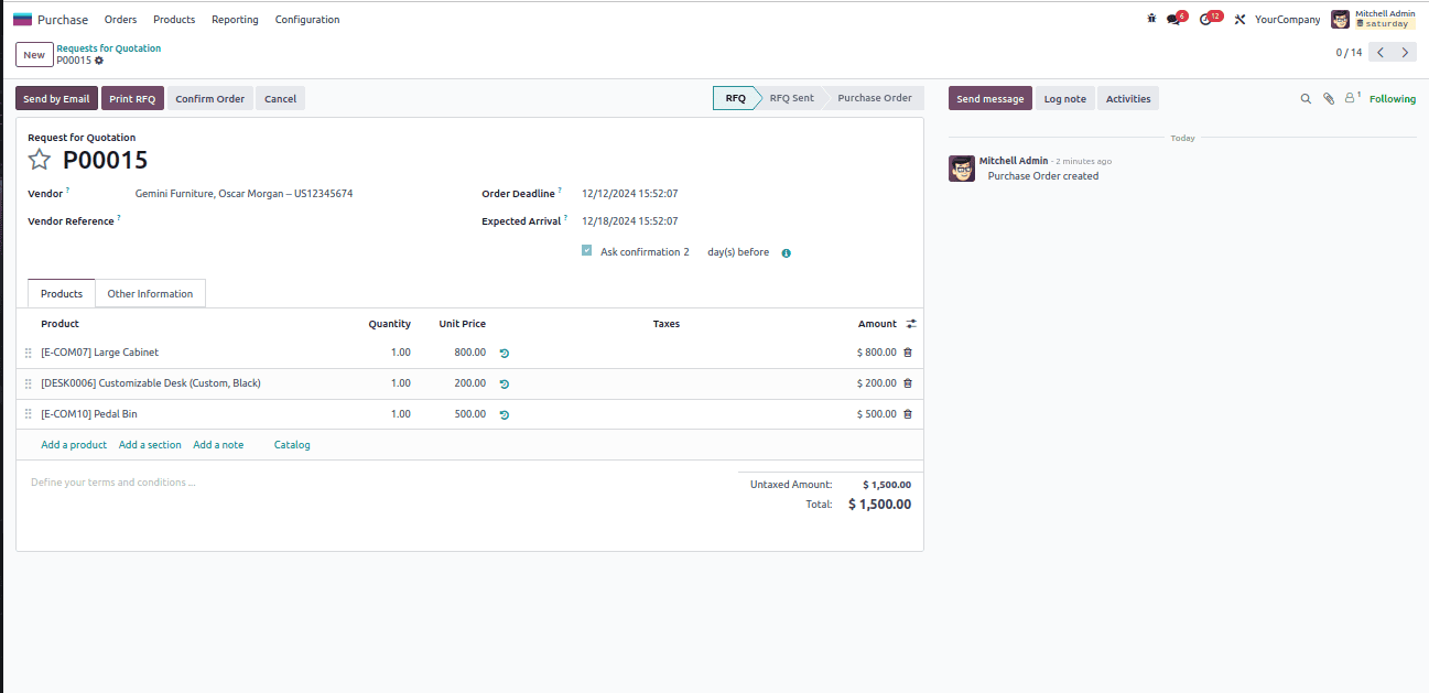 How to Send Vendor Receipt Reminder in Odoo 18 Purchase-cybrosys