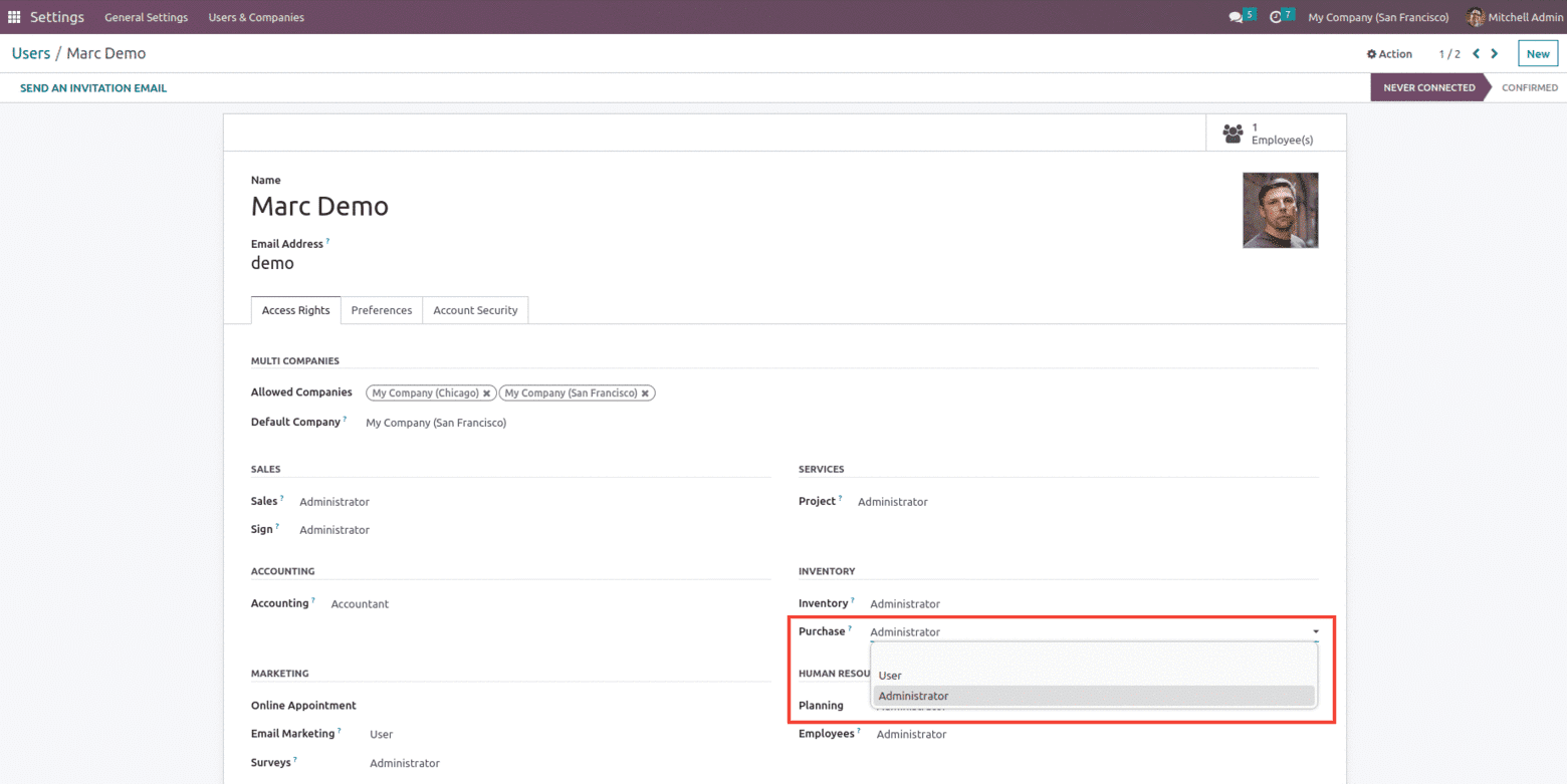 How to Set Access Rights in Odoo 16 Purchase-cybrosys