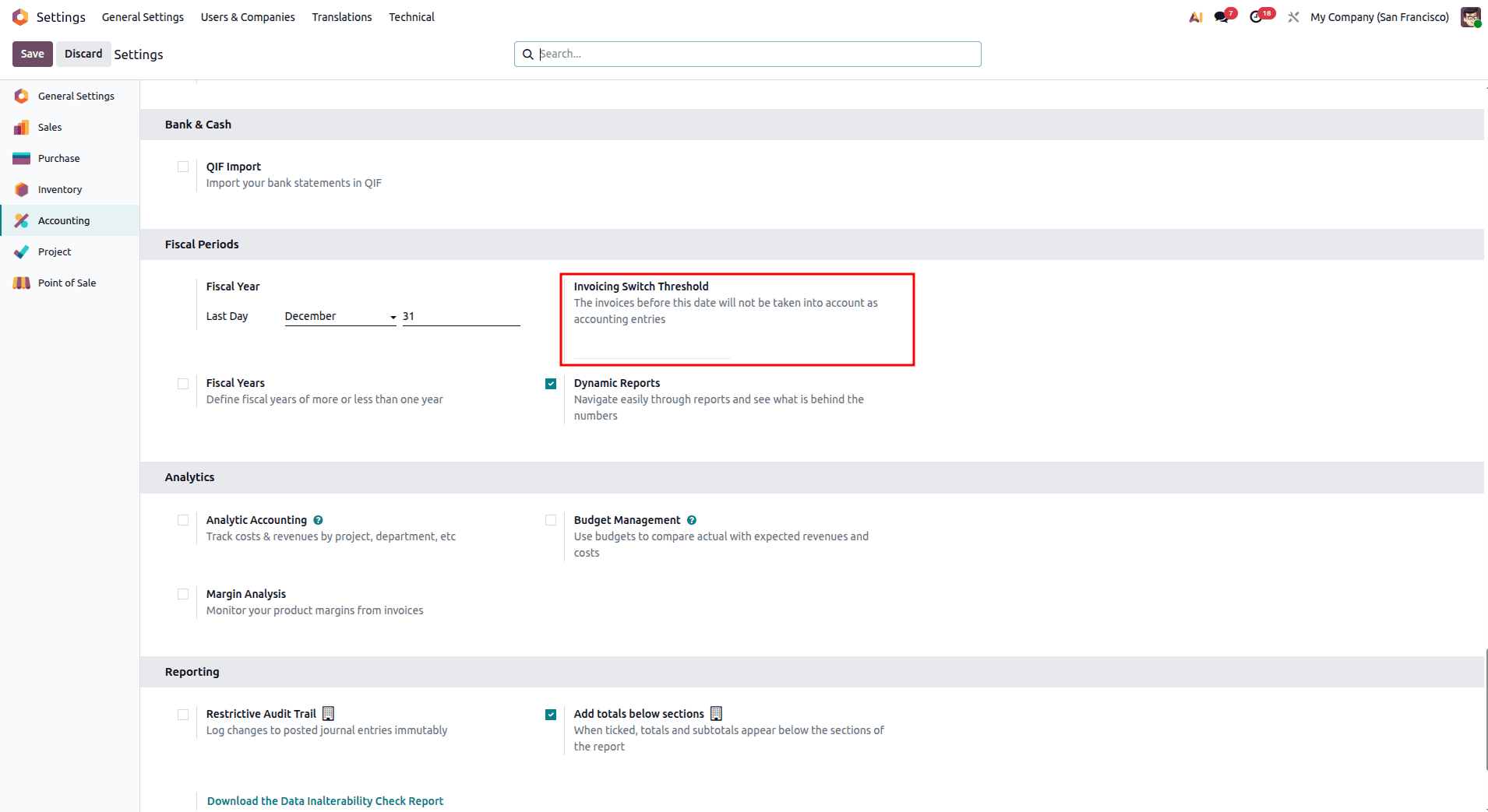 How to Set and Adjust Invoicing Switch Thresholds in Odoo 19-cybrosys