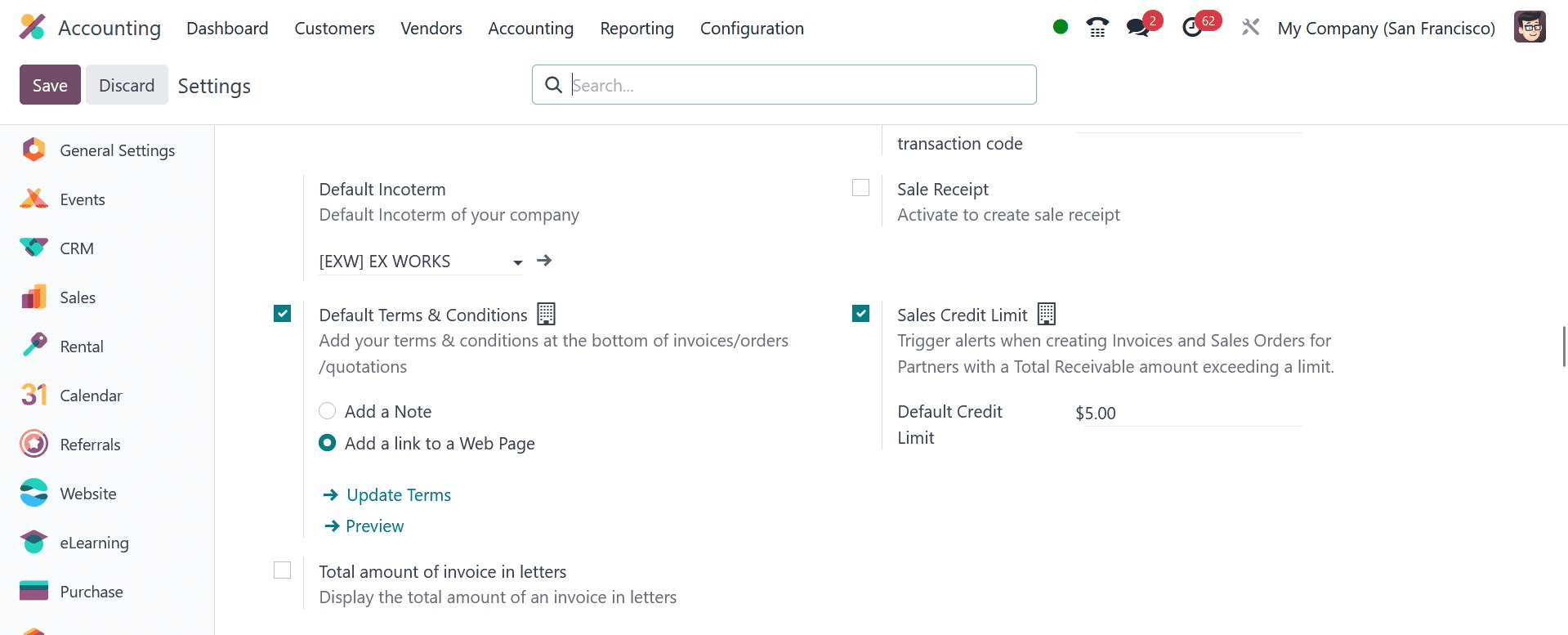 How to Set Default Terms & Conditions in Odoo 17 Accounting-cybrosys