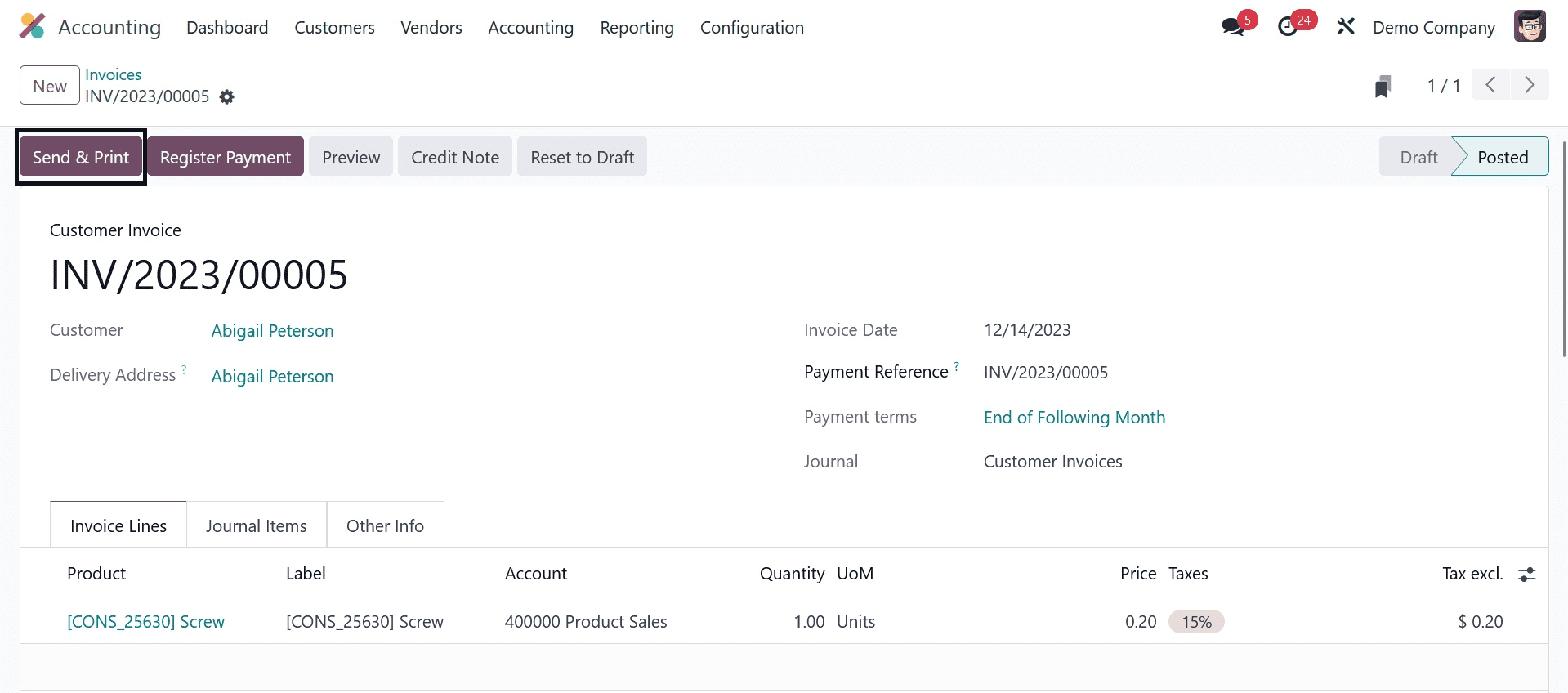 How to Set Default Terms & Conditions in Odoo 17 Accounting-cybrosys