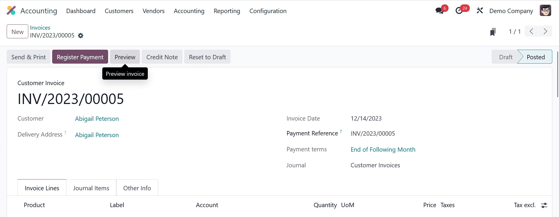 How to Set Default Terms & Conditions in Odoo 17 Accounting-cybrosys