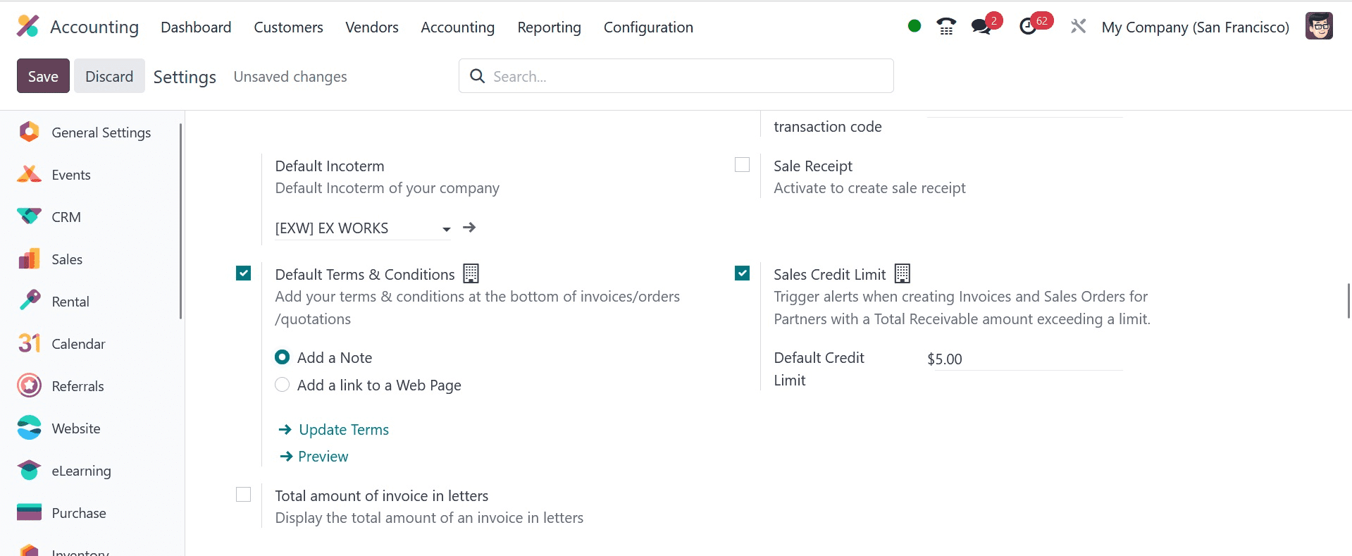 How to Set Default Terms & Conditions in Odoo 17 Accounting-cybrosys