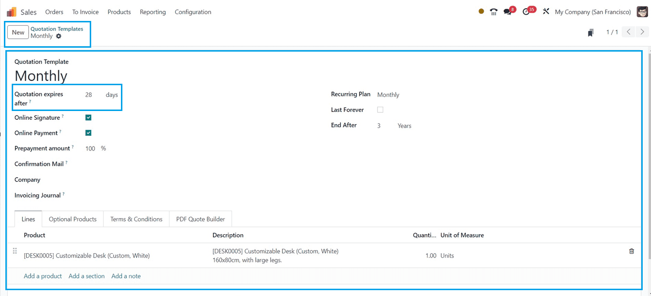 How to Set Quotation Validity in Odoo 17 Sales-cybrosys